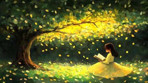 Peaceful Reading in Nature's Embrace