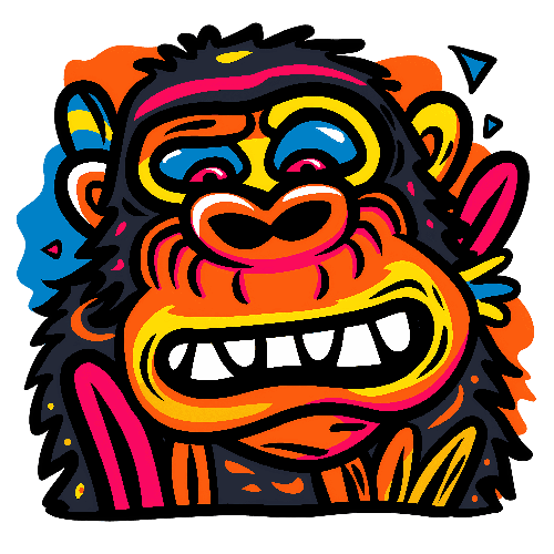 POD Design Playful Monkey Face Illustration for T-Shirt Design