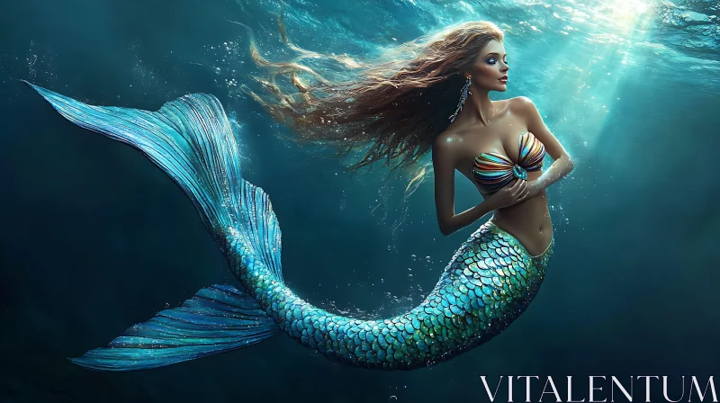 Mystical Mermaid Undersea Beauty AI Image