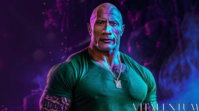 Portrait of Dwayne "The Rock" Johnson AI Image