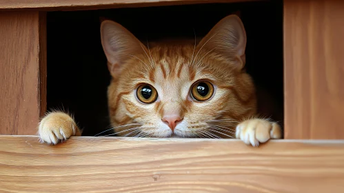 Peekaboo Ginger Cat