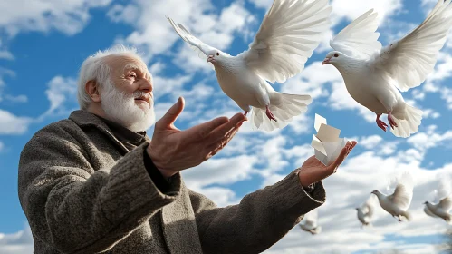 Peaceful Release: Doves Ascending