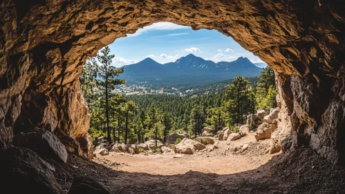 Spectacular Cave View of Mountains