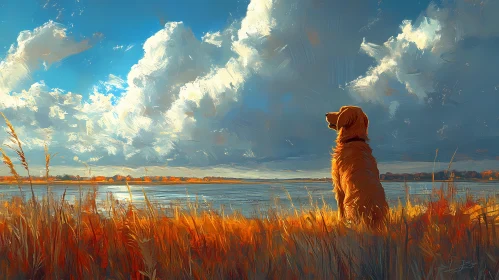 Dog and Nature Harmony