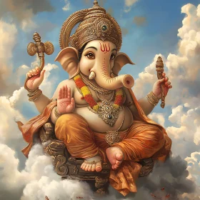 Illustrious Ganesha Among the Clouds