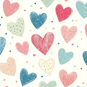 Colorful Hearts Seamless Pattern