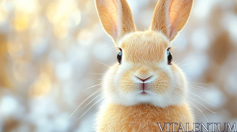 Cute Fluffy Rabbit Portrait AI Image