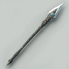 Silver Tipped Spear with Jewel Inlay