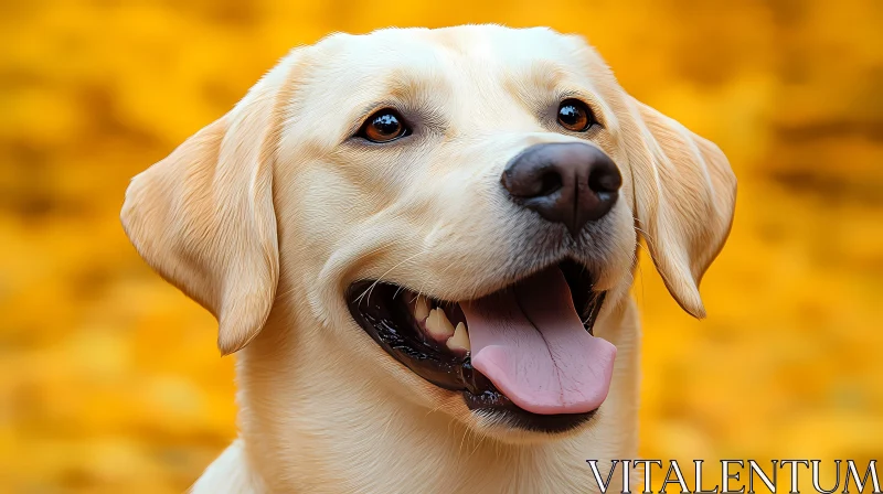 Joyful Dog in Fall Setting AI Image