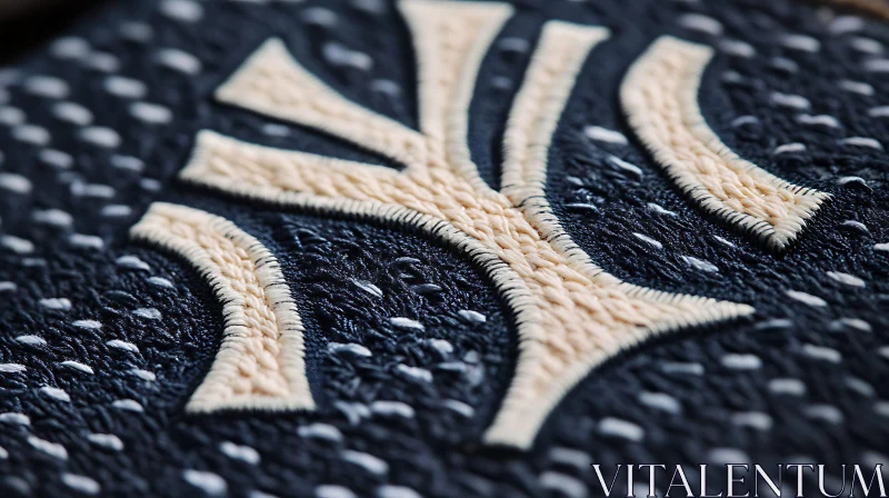 Detailed Embroidery on Navy Fabric AI Image