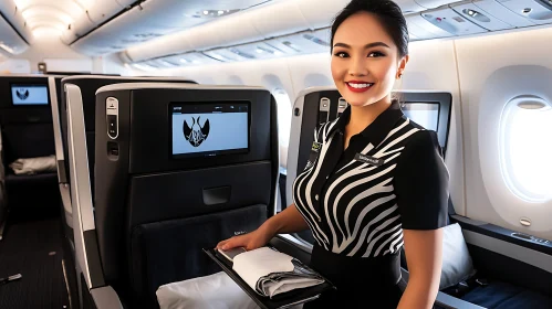 Business Class Flight Experience with Attendant