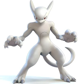 Ready Pale Monster with Sharp Claws