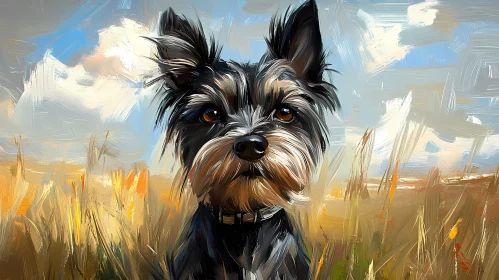 Artistic Painting of a Dog in Nature