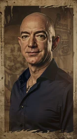 Contemplative Jeff Bezos in Dark Shirt