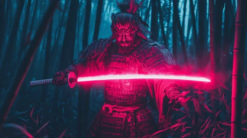 Red Glowing Katana Warrior