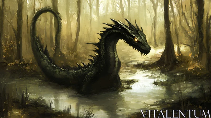 AI ART Swamp Dragon Creature