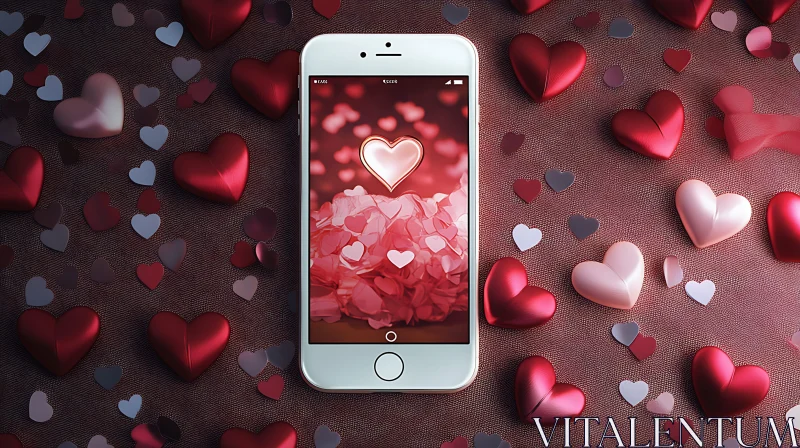 Heart Phone for Valentine's Day AI Image