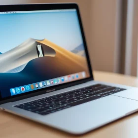 MacBook Displaying Sand Dunes Wallpaper