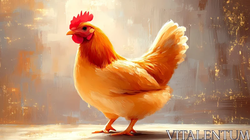 Radiant Chicken Art AI Image