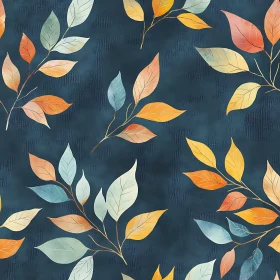 Seamless Leaves Pattern in Fall Hues