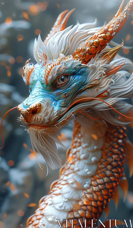 AI ART Fantasy Dragon Close-Up: Scales and Stare