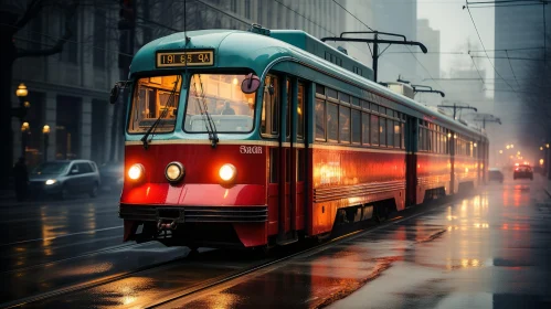 Atmospheric San Francisco Tram in Vintage Imagery