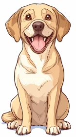Happy Cartoon Dog Art