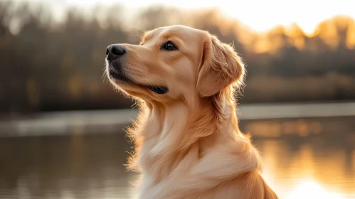 Sunset Serenity with a Golden Retriever