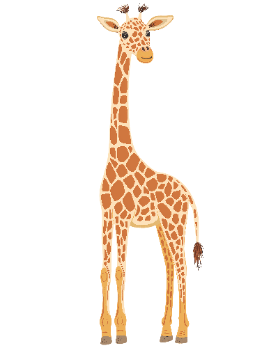 Cheerful Cartoon Giraffe T-Shirt Design