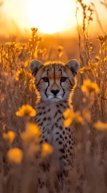 Cheetah in Golden Field