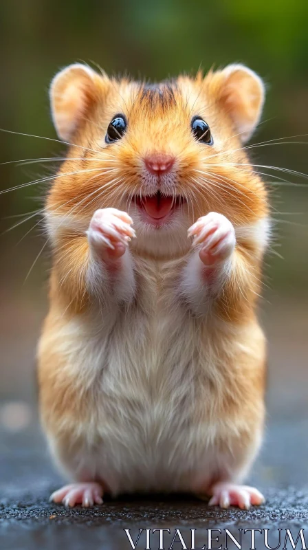 Charming Upright Hamster AI Image