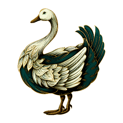 Elegant Art Deco Swan Illustration for Fashion and Decor