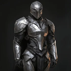 Metal Armor Knight in Dark Background