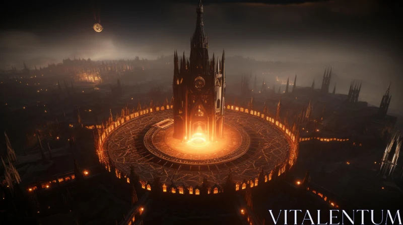 Gothic Tower in 3D: An Unreal Engine Rendering AI Image