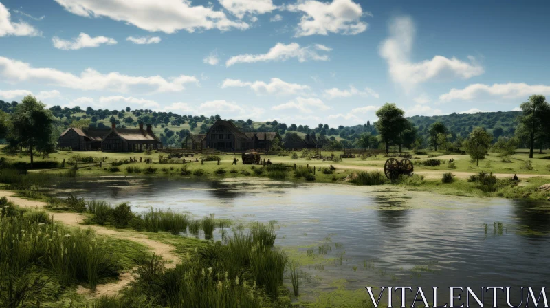 Pastoral Nostalgia: A Journey through Realistic Landscapes AI Image