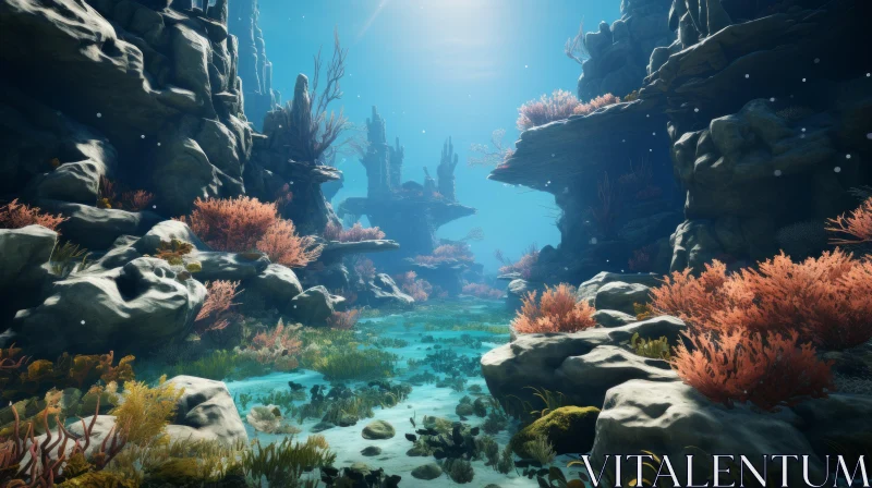 Serene Underwater Scene: Nature's Arcadian Landscape AI Image