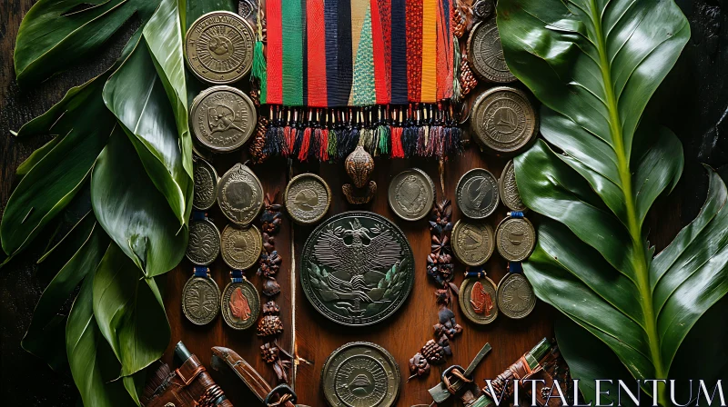 AI ART Verdant Medals Still Life