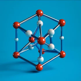 Abstract Molecular Structure on Blue