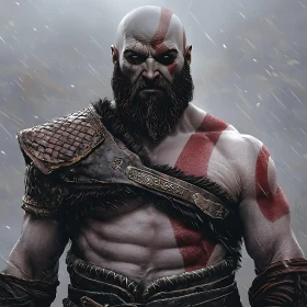 Bearded Warrior with Red Markings