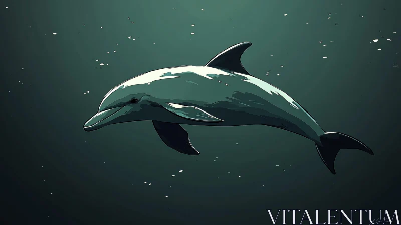 Graceful Dolphin in Aquatic World AI Image