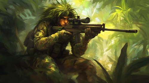 Jungle Sniper Camouflage Illustration