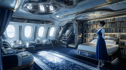 Sophisticated Airplane Cabin with Lavish Amenities