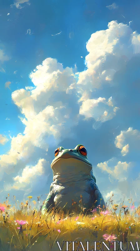 AI ART Majestic Frog and Fluffy Clouds