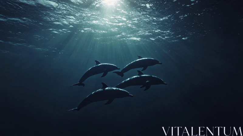 AI ART Dolphins Gliding Through Sunlit Waters