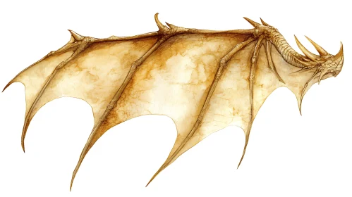 Watercolor Dragon Wing Isolated