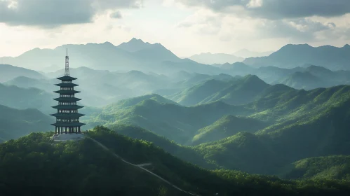 Asian Pagoda Landscape