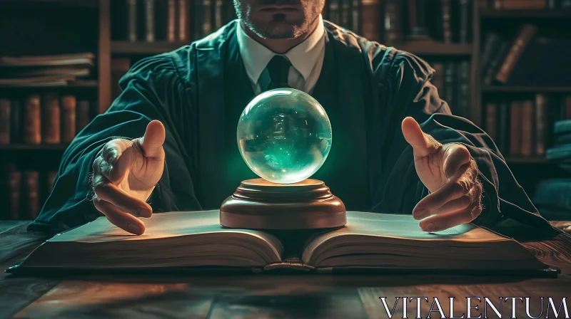 AI ART Mystical Seer Gazing into Crystal Ball