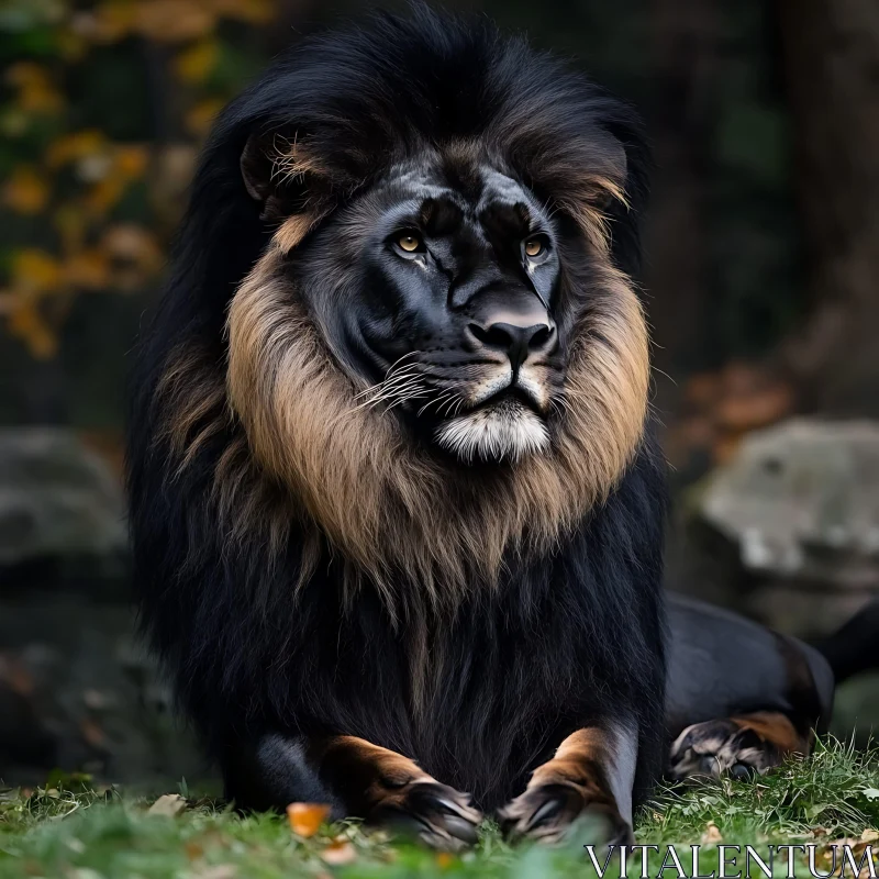 AI ART Lion with Black Mane