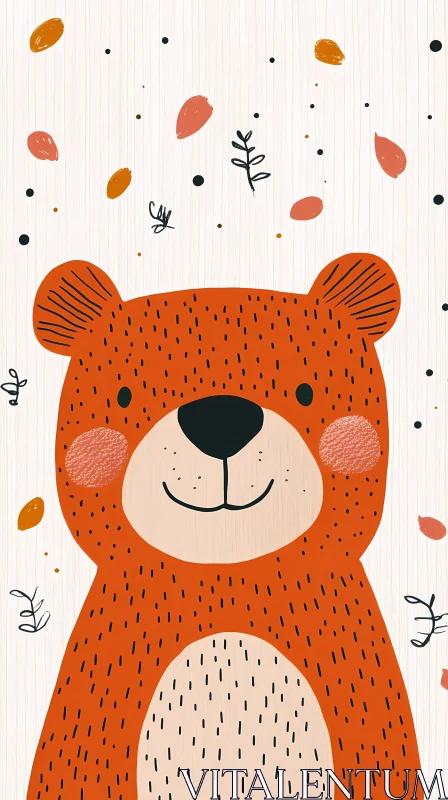 AI ART Charming Bear Cartoon Art