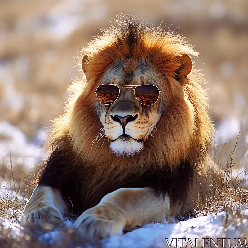 AI ART Lion in Shades